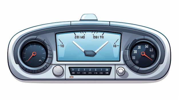 Vetor vector do painel de instrumentos do automóvel em fundo branco