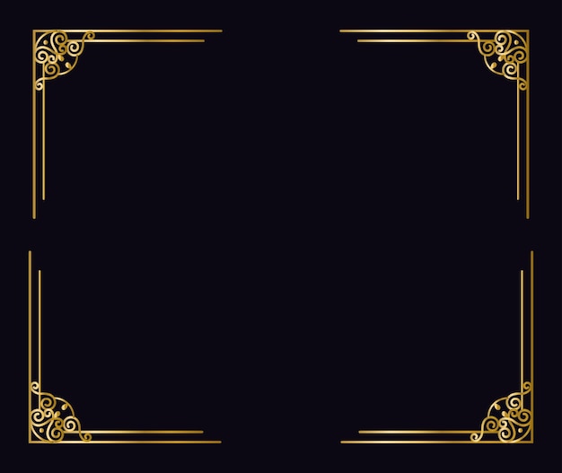 Vetor vector dourado de luxo art deco fundo de moldura