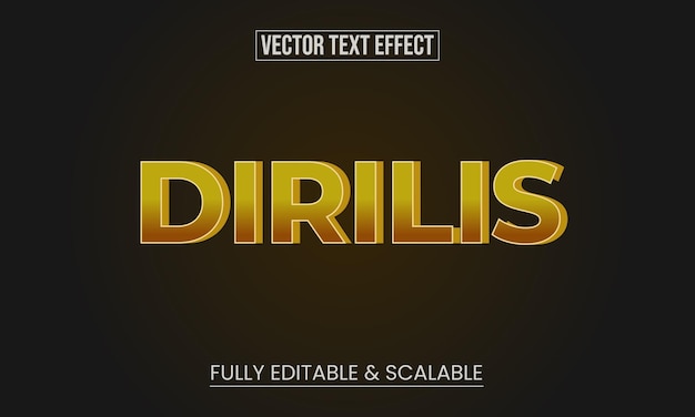 Vector Editável Golden Dirilis Título Efeito de Texto
