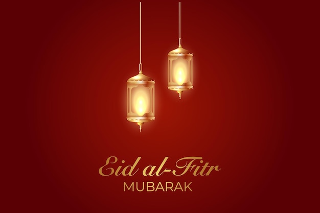 Vetor vector eid mubarak ano novo islâmico com velas e lua