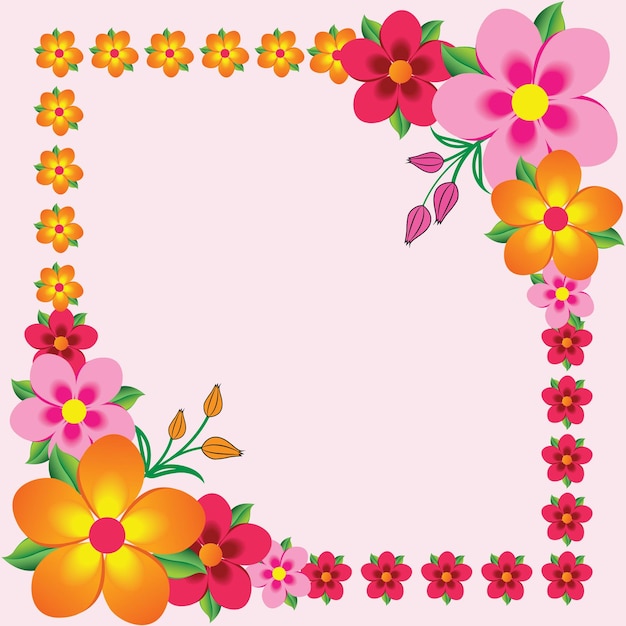 Vector elegante fundo de moldura floral com belas flores