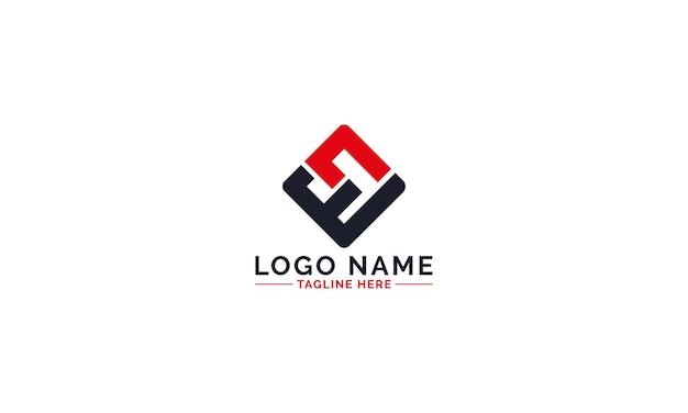 Vector EN logotipo NE letra logotipo cor preta e vermelha