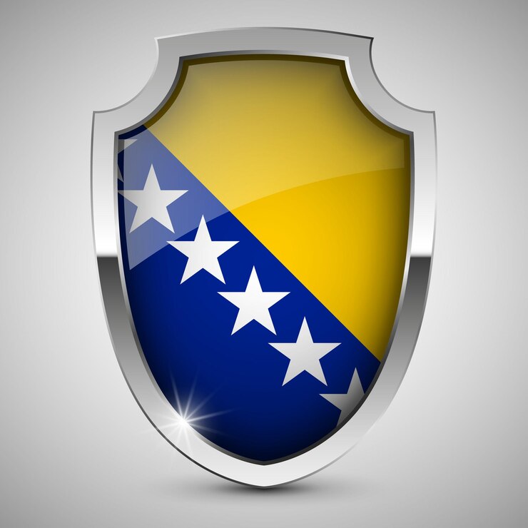 Vetor vector escudo patriótico com bandeira da bósnia um elemento de impacto para o uso que você quer fazer dele