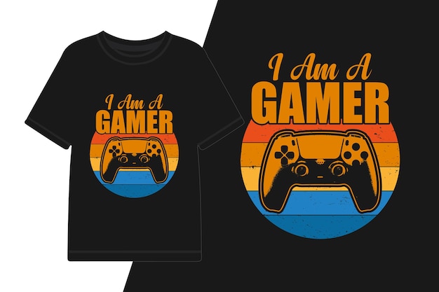 Vector, eu sou um jogador, design gráfico de camiseta, design de camisa para jogos