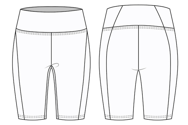 Vector fashion ilustração plana para adultos calças curtas de bicicleta calças esportivas