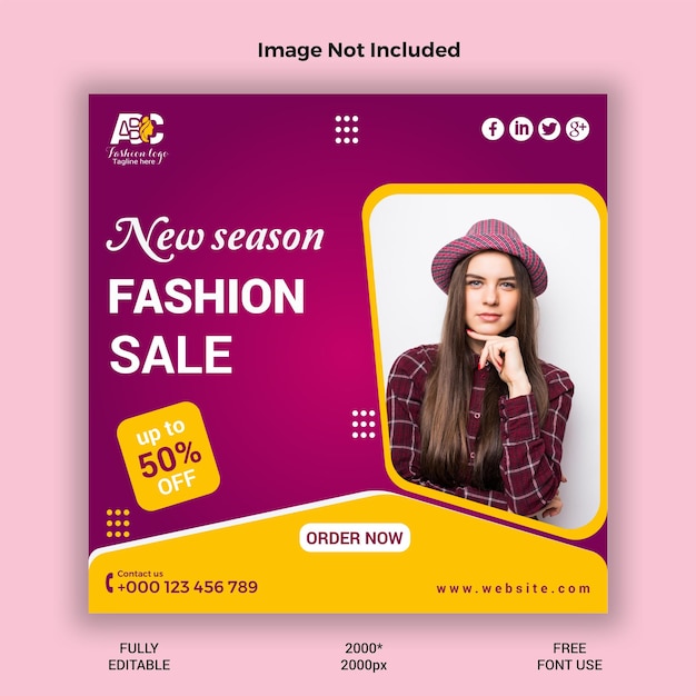 Vector fashion social media post design