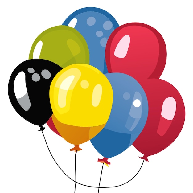 Vector feliz aniversário balões realistas ilustração vetorial