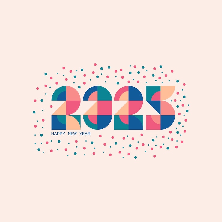Vetor vector feliz ano novo colorido design de tipografia 2025