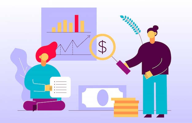 Vector Finanças e estratégia de negócios web banner design