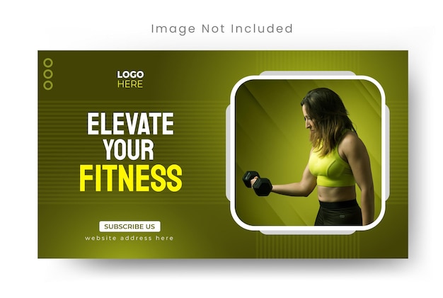 Vetor vector fitness gym exercício youtube miniatura e modelo de banner web