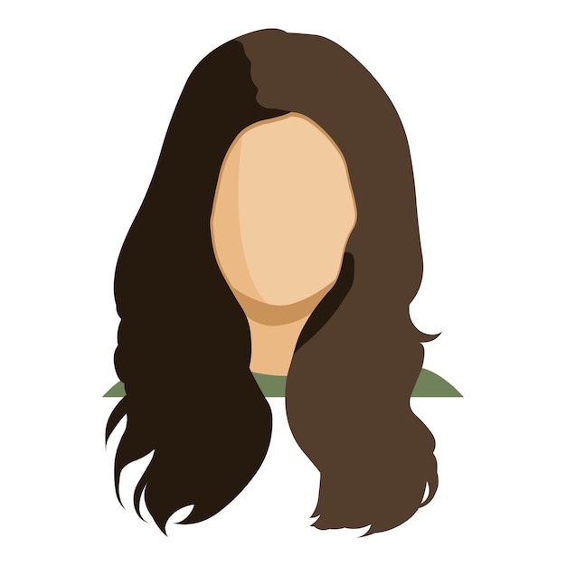 Vector flat avatar feminino sem rosto mulher userpic