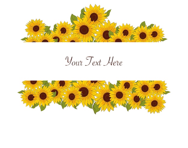 Vector Flor de Sol Fronteira de fundo com texto