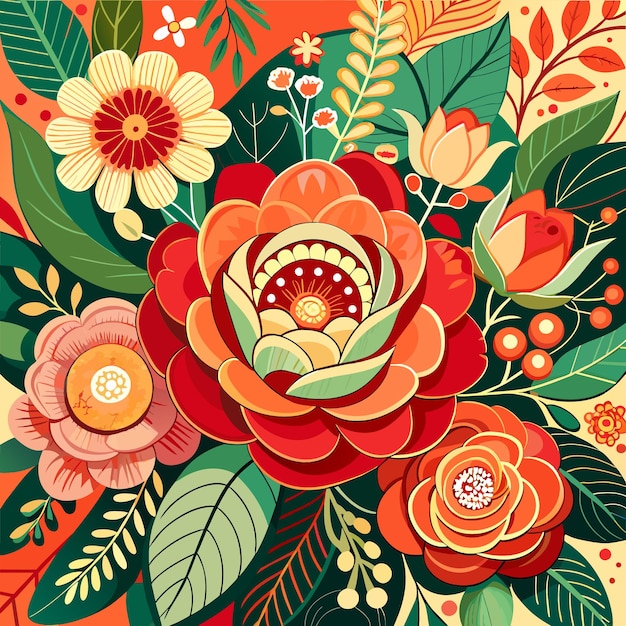 Vector flores coloridas sem costura padrão vetorial design