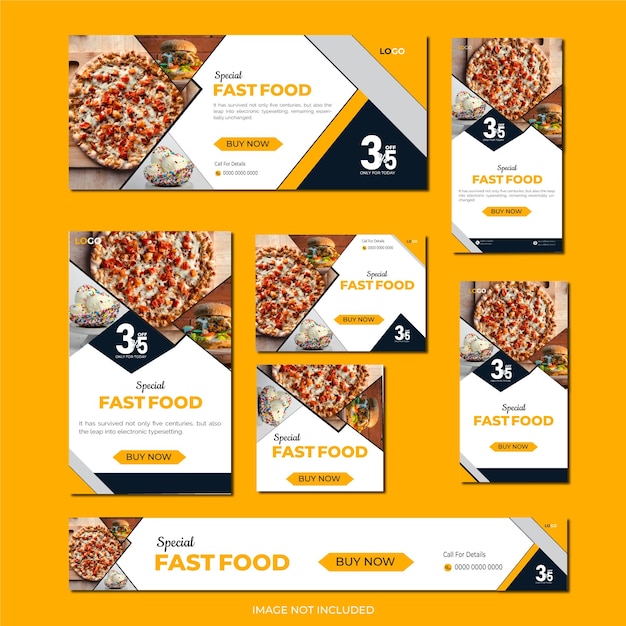 Vector Food Web Banner Design Set completo