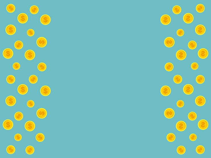Vetor vector fundo azul com moedas de ouro e espaço para texto
