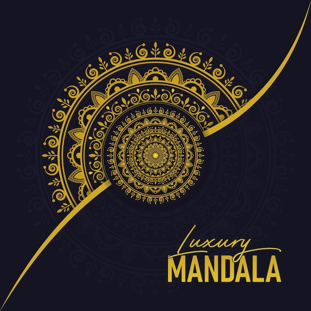 Vetor vector fundo de design de mandala de luxo dourado