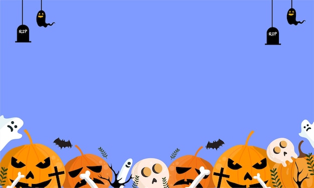 Vetor vector fundo de halloween em design plano