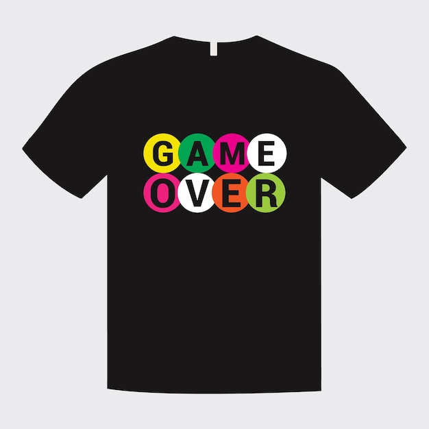 Vetor vector game over design de camiseta de jogo vetor de camiseta de jogo