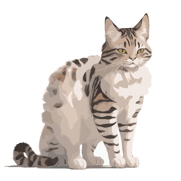 Vector gato animal clipart fundo branco editável