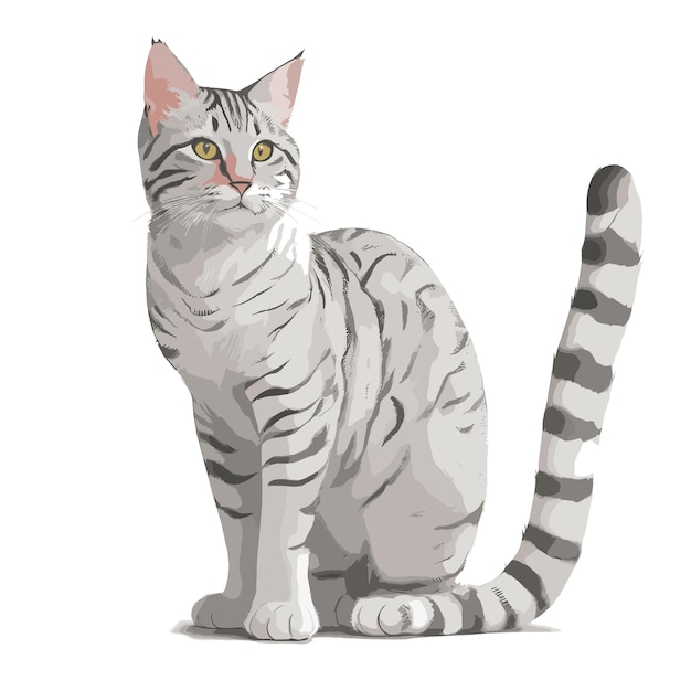 Vector gato animal clipart fundo branco editável