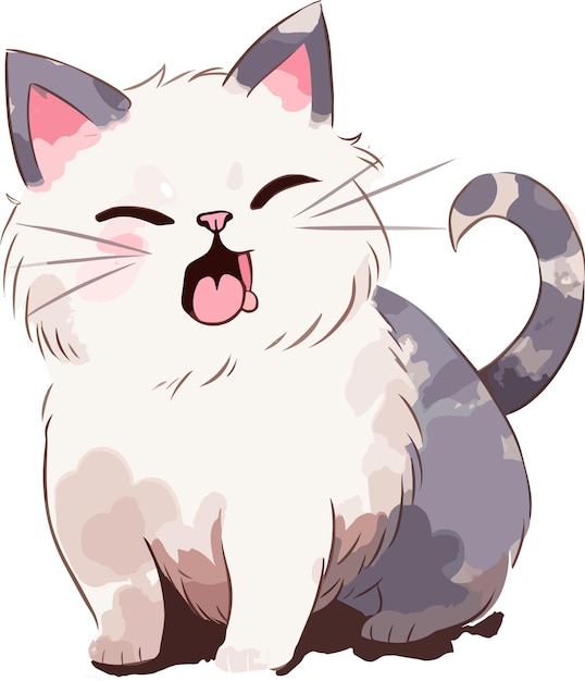 Vector gatos bonitos de desenho animado isolados em um fundo branco