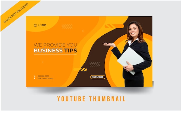 Vector gradient flat abstract business youtube thumbnail design template