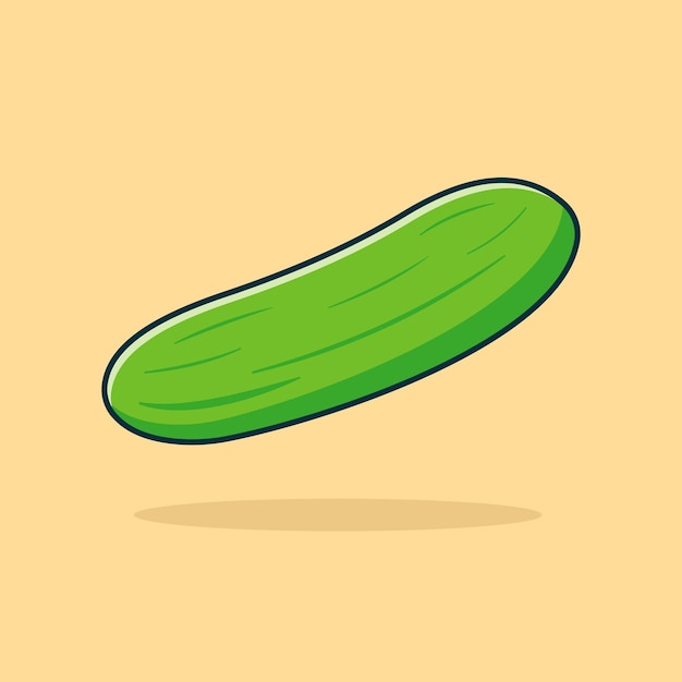 Vetor vector grátis ilustração de ícone de vetor de desenho de vegetais de pepino conceito de ícone de vegetal isolado