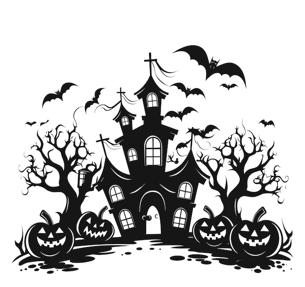 Vector halloween assombrado fundo de casa para festa de halloween Feliz dia das bruxas