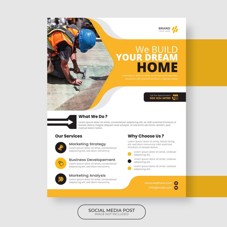 Vector imobiliário casa propriedade Flyer Design ou modelo de banner web quadrado.