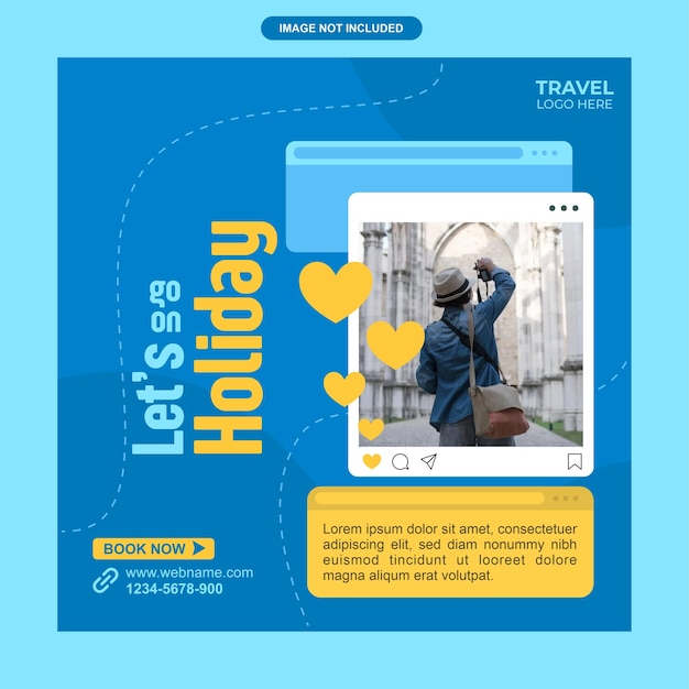 Vetor vector instagram feed template coleção de férias