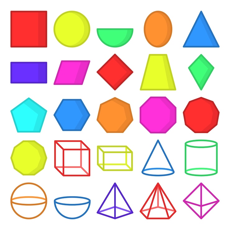 Vetor vector isolado do conjunto de ícones de formas geométricas