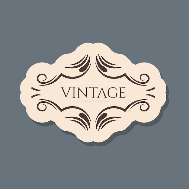 Vector isolado rótulo vintage ou banner com texto e moldura ornamental