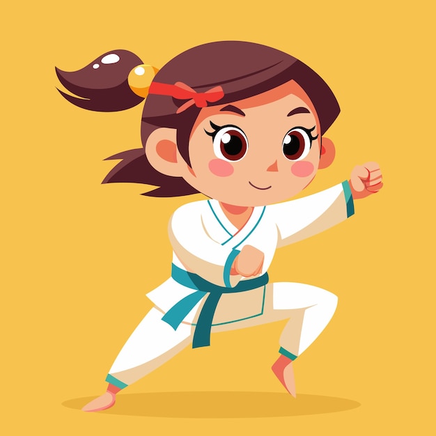 Vector Karate bonito Bebê isolado