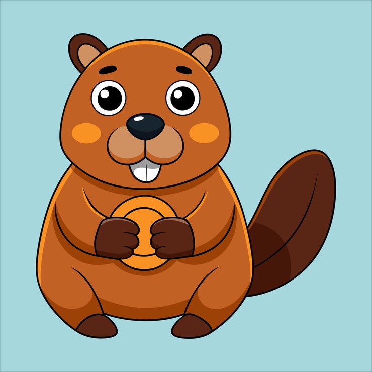 Vetor vector kawaii do castor sentado