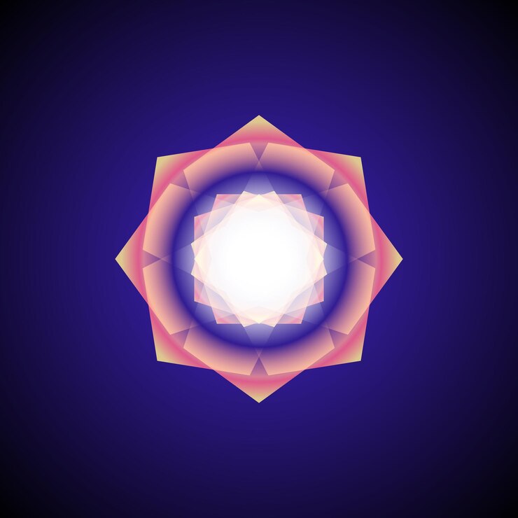 Vetor vector laranja transparente ornamento design abstrato decoração mandala geometria sagrada ilustração isolada em fundo escuro