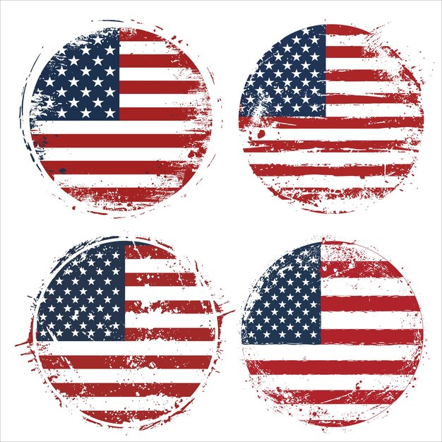 Vector livre bandeira americana em um círculo logotipo de fundo branco