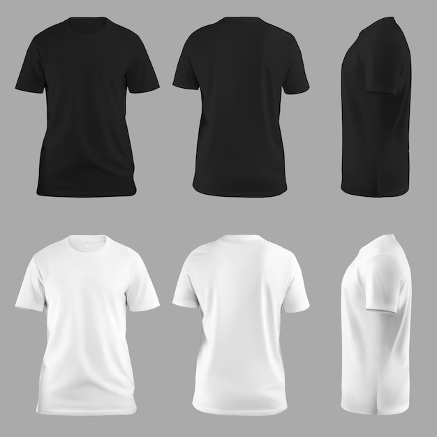 Vector livre camisas brancas e pretas design de moda