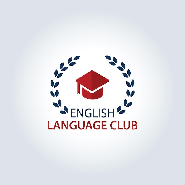 Vector livre clube de língua inglesa logo design modelo vetorial educação de luxo ícone de conceito de logotipo