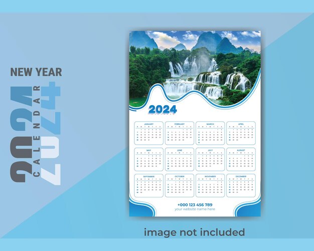 Vetor vector livre colorido 2024 modelo de calendário em inglês planejar e organizar eventos vetor