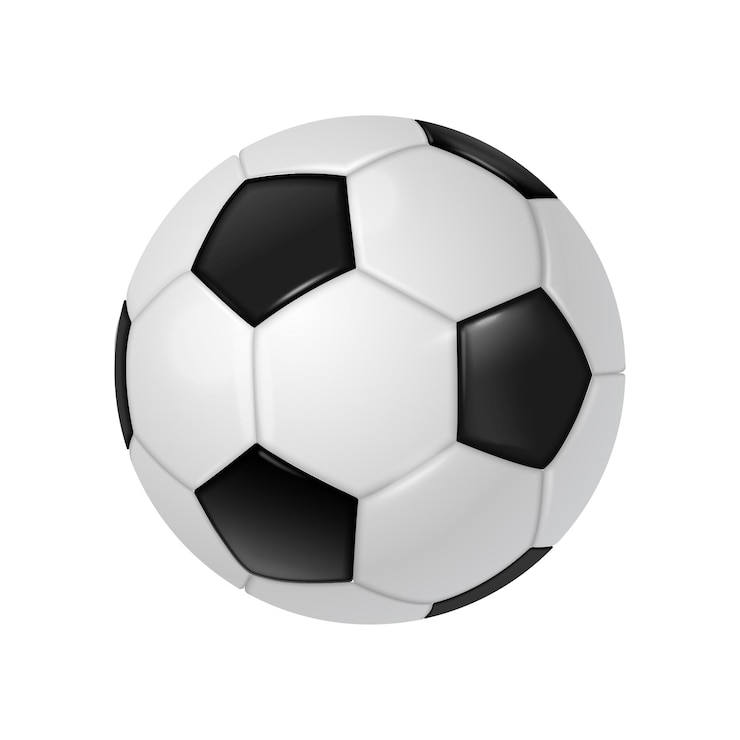 Vetor vector livre isolado bola de futebol realista sobre branco