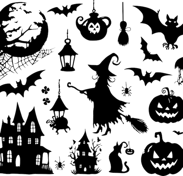 Vector livre maravilhosa aquarela halloween coleção de elementos