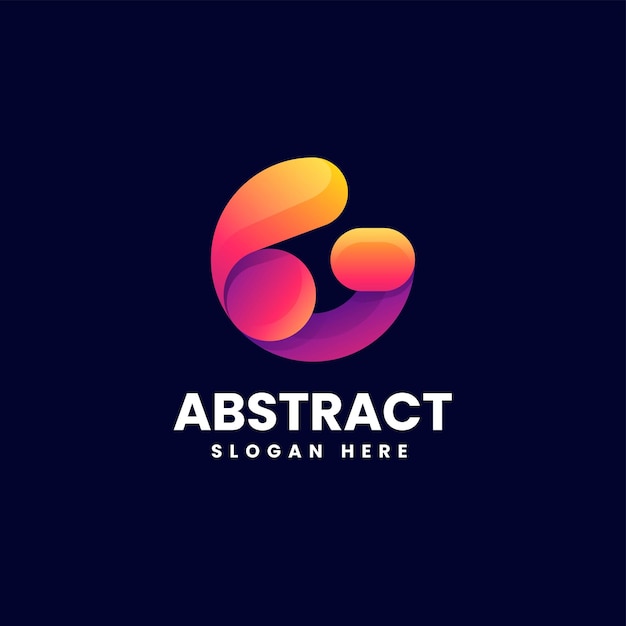 Vector Logo Ilustração Abstrato Gradiente Colorido Estilo