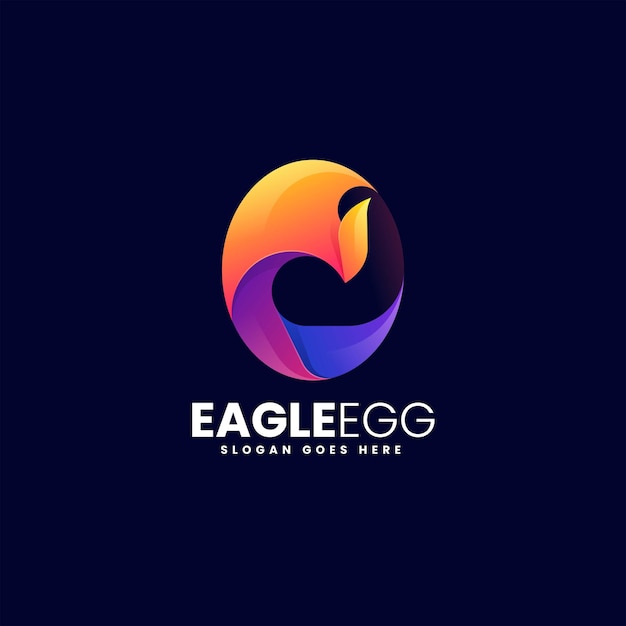 Vector logo ilustração eagle egg gradiente estilo colorido