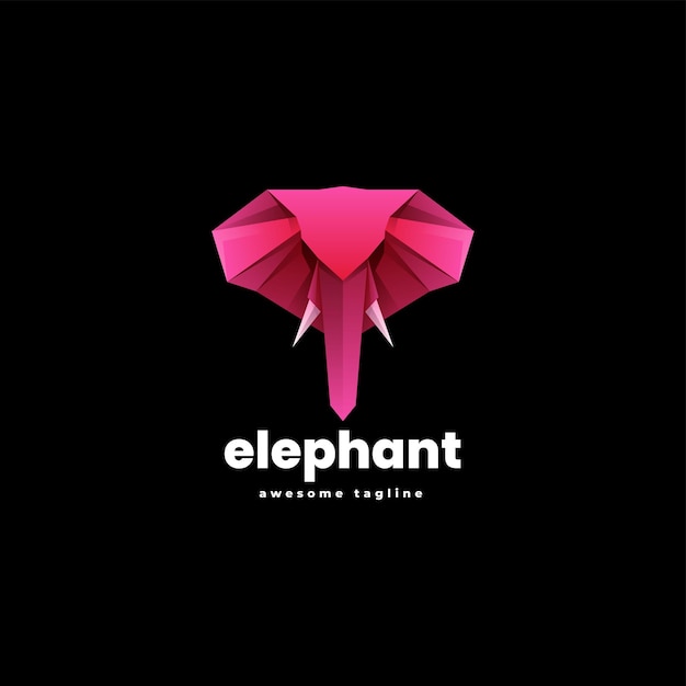 Vector logo ilustração elefante gradiente estilo colorido