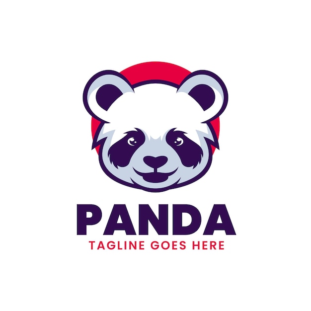 Vector logo ilustração estilo mascote simples panda