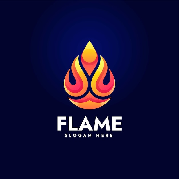 Vector logo ilustração flame gradient colorful style