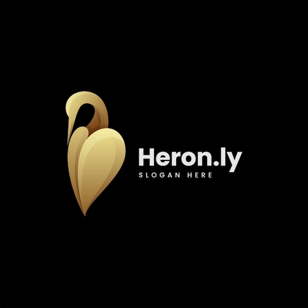 Vector logo ilustração heron gradiente estilo colorido
