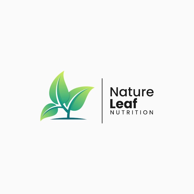 Vector logo ilustração natureza folha gradiente estilo colorido