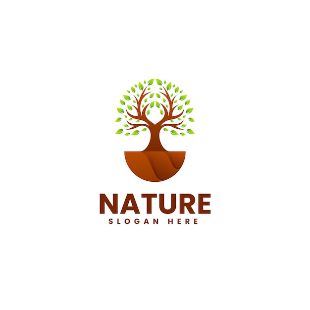 Vector logo ilustração natureza gradiente estilo colorido