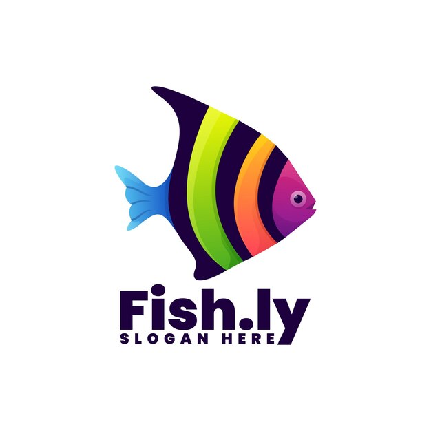 Vector logo ilustração peixe gradiente estilo colorido